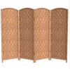 RED LANTERN 4 ft. Short Diamond Weave Fiber Folding Screen - Natural - 4 Panel - Thumbnail 1