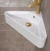 22.5 in Ceramic Corner Sink Wall-Mounted with Single Faucet Hole in White - Thumbnail 1