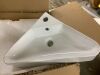 22.5 in Ceramic Corner Sink Wall-Mounted with Single Faucet Hole in White - Thumbnail 2