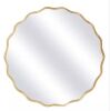 Hochwertiges 23.5 in. Round Gold Aluminum Alloy Framed Scalloped Wavy Wall Mirror - Thumbnail 1