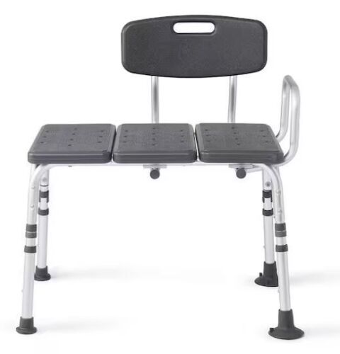 Medline Knockdown Transfer Bath Bench with Back, Microban Antimicrobial Protection - Lot 740JF