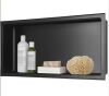 AKDY 24 in. W x 12 in. H x 4 in. D 18-Gauge Bathroom Shower Niche in Matte Black - Thumbnail 1