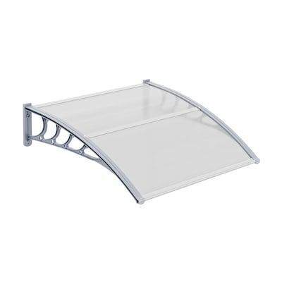 VINGLI 40-in W x 40-in D x 10-in H Polycarbonate Clear Board and Grey Bracket Patio Door Awning - Lot 748