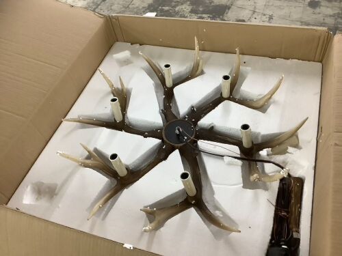 6 Light Antler Chandelier - Needs Repair, No Hardware - Lot 152