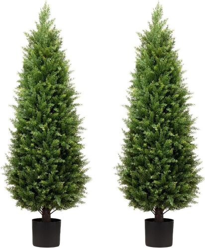 4ft Artificial Cedar Trees, Set of 2 - Lot 153
