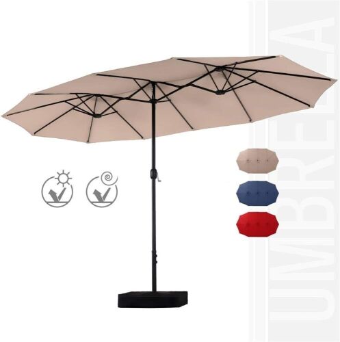 15ft Large Patio Umbrella Double-Sided - Lot 358