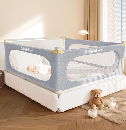 GrowthFun 3-Piece King Size Bed Rail for Toddler - Lot 163