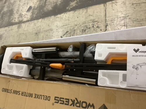 Deluxe Heavy Duty Rolling Miter Saw Stand with 8 in Wheels 330 Lbs Load Capacity - Lot 175