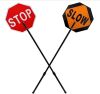 18x18 Inch Stop/Slow Paddle Sign with 60'' Telescopic Handle - Thumbnail 1