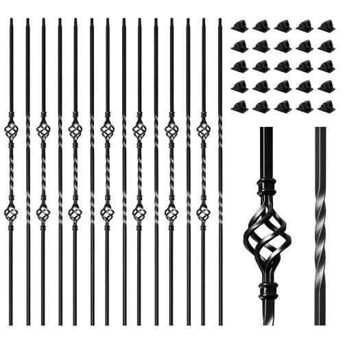 16 Pack Wrought Iron Balusters for Staircase Interior, 1/2" x 44" - Lot 673