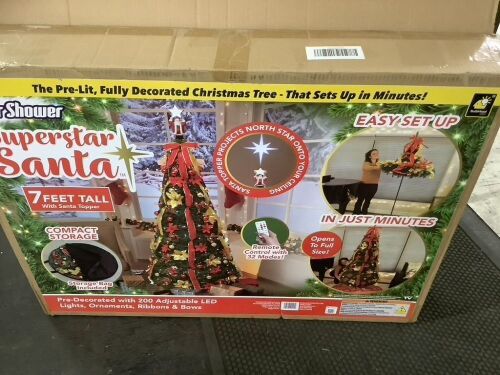 Superstar Santa Pop-Up Christmas Tree, 7FT - Lights Do Not Work - Lot 471