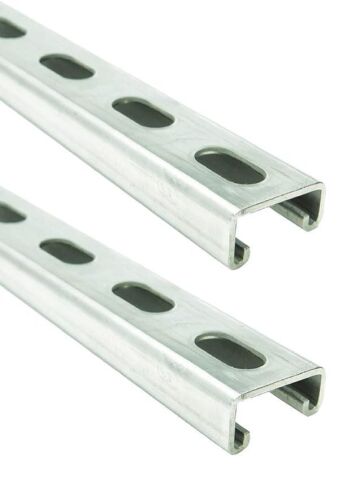 Metal Strut Channel, 1-5/8 x 13/16 inch, 14 Gauge, Slotted Back 4ft, 2 pack - Lot 678