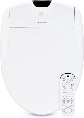 Brondell Bidet Toilet Seat S1400, Dual Stainless-Steel, Self-Cleaning Nozzle With Clean Plus Technology, Warm Air Dryer, Nightlight, Heated Seat, Elongated - Lot 55