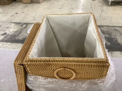 Rattan Laundry Basket - Lid Damaged - Lot 583