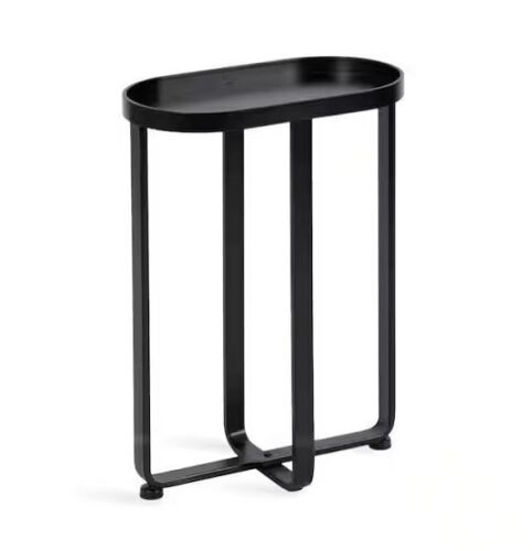 Kate and Laurel Zabel 16.05 in. Black Oval Metal Transitional End Table - Lot 236JF
