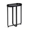 Kate and Laurel Zabel 16.05 in. Black Oval Metal Transitional End Table - Thumbnail 1