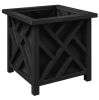 Pure Garden 15.5 in. L x 15.5 in. W x 16.5 in. H Polypropylene Garden Planter Box Black - Thumbnail 1