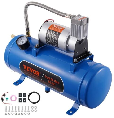 VEVOR 12V Train Horn Air Compressor with Tank 1.6 Gallon, 120 psi - Lot 241JF