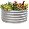 Sunnydaze 36 in. Round Galvalume Steel Raised Garden Bed - Thumbnail 1