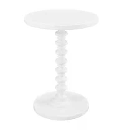 Powell Company Spencer 17 in. White Round Wood End Table - Lot 244JF