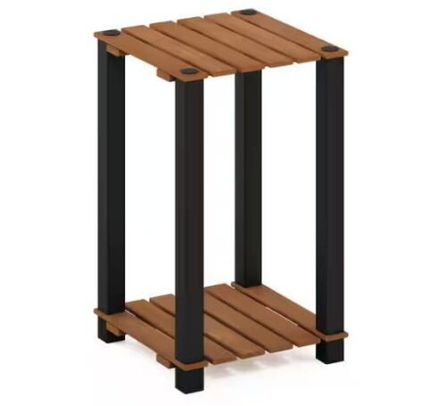 Furinno Pangkor 19.7 in. H x 11.8 in. W x 11.8 in. D Outdoor Natural Wood Plant Stand - Lot 643JF
