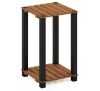 Furinno Pangkor 19.7 in. H x 11.8 in. W x 11.8 in. D Outdoor Natural Wood Plant Stand - Thumbnail 1