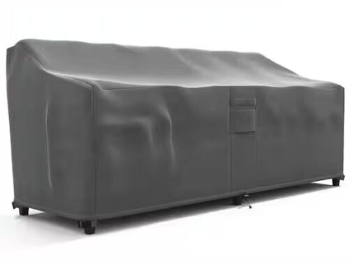 KHOMO GEAR 76 in. W x 32.5 in. H x 33 in. D Medium Gray Outdoor Loveseat Furniture Cover - Lot 650JF