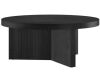 Holm 36 in. Black Grain Round MDF Top Coffee Table - Thumbnail 1