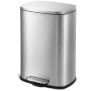 Qualiazero 13 Gal. Stainless Steel Kitchen Trashcan, Step-on - Thumbnail 1