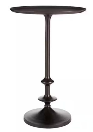 Home Decorators Collection Bellkirk Round Dark Bronze Metal Accent Table (14.5 in. W x 22.25 in. H) - Lot 346JF