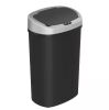 iTouchless 13.2 Gal. Black Oval Plastic Kitchen Trash Can with Sensor Lid and Odor Filter - Thumbnail 1