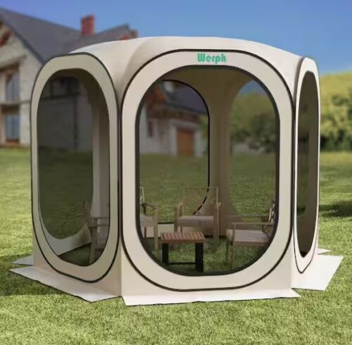 Werph 10 ft. x 10 ft. Beige Portable Canopy Tent with Mesh Mosquito Net - Lot 449JF