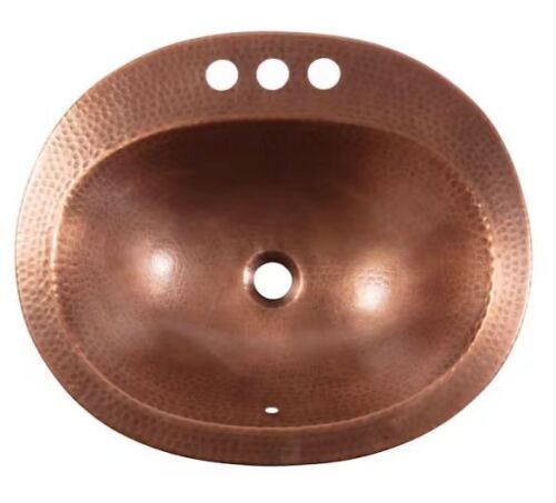 SINKOLOGY Seville Antique Copper 20" Oval Drop-In Bath Sink - Lot 75JF