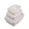 LEXI HOME Brixton 6-Piece Leakproof Porcelain Ceramic Food Storage Containers with Glass Lids Set in Cream - Thumbnail 1