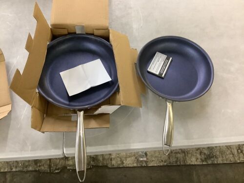 GRANITESTONE Classic Blue 2-Piece Stainless Steel Tri-Ply Base Nonstick Diamond Infused Coating Frying Pan (10 in. and 11 in.) - Lot 538JF