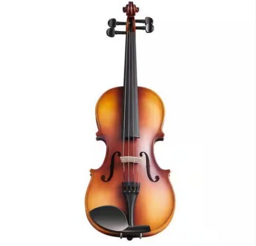 4/4 Full Size Violin Fiddle Set with Hard Case Rosin Bow Shoulder Rest Bridge Tuner and Extra Strings - Lot 74JF