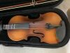 4/4 Full Size Violin Fiddle Set with Hard Case Rosin Bow Shoulder Rest Bridge Tuner and Extra Strings - Thumbnail 3