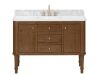 Home Decorators Collection Collette 48 in. Single Sink Cinnamon Oak Bath Vanity with White Carrara Marble Top - Thumbnail 1
