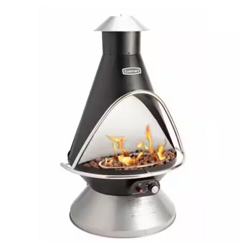 CUISINART 31 in. x 31 in. Steel Chimenea Propane Fire Pit - Missing 1 Tank Holder Assembly Bar - Lot 73JF