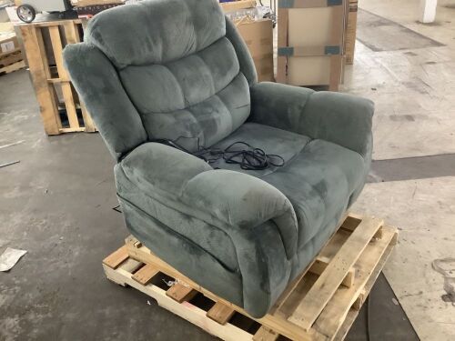 Bestier 41 in. W Grey Oversized Microfiber Power Lift Recliner with 8-Point Massage and Heating - Missing Power Supply for Base - Lot 111JF