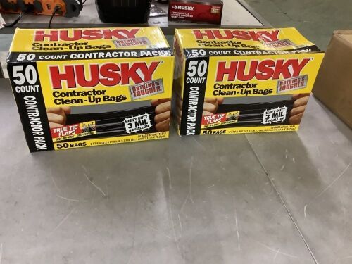 Lot of (2) Husky 42 Gal. Contractor Bags 50ct - Lot 711JF