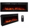 Mondawe 50 in. Wall-Mounted or Built-In Electronic Fireplace Insert with Adjustable Flame in Black - Thumbnail 1