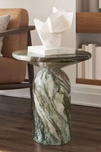 Poly and Bark Wels 17.5 in. Stone Specialty Shape Green Marble End Table - Lot 70JF