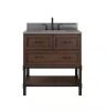 Home Decorators Collection Alster 36 in. Single Sink Brown Oak Bath Vanity with Gray Quartz Marble Top - Thumbnail 1