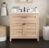 Home Decorators Collection Hanna 36 in. Single Sink Weathered Tan Bath Vanity with White Engineered Stone Top - Thumbnail 1