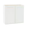 Hampton Bay Shaker 33 in. W x 12 in. D x 30 in. H Assembled Wall Cabinet in Satin White - Thumbnail 1