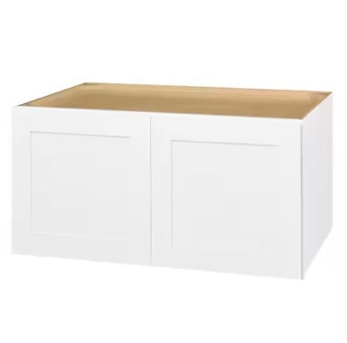 Hampton Bay Avondale 36 in. W x 24 in. D x 18 in. H Ready to Assemble Plywood Shaker Wall Bridge Kitchen Cabinet in Alpine White - Lot 120JF