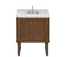 Home Decorators Collection Collette 30 in. Single Sink Cinnamon Oak Bath Vanity with White Carrara Marble Top - Cracked Top - Thumbnail 1