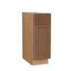 Hampton Bay Sinclair 12 in. W x 24 in. D x 34.5 in. H Assembled Base Cabinet in Shaker Saddle Oak - Thumbnail 1
