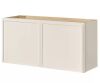Hampton Bay Leyton 36 in. W x 24 in. D x 18 in. H Ready to Assemble Plywood Slim Shaker Wall Bridge Kitchen Cabinet in Antique White - Thumbnail 1